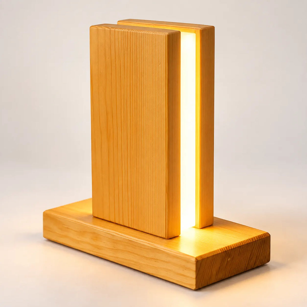 LumaWood Vertical Glow Table Lamp – Premium Kail Wood LED Ambient Light