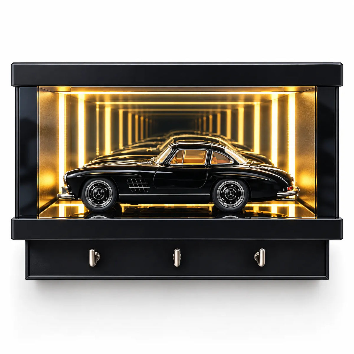 Infinity Car Display Frame with Key Holder – LED Wall Décor