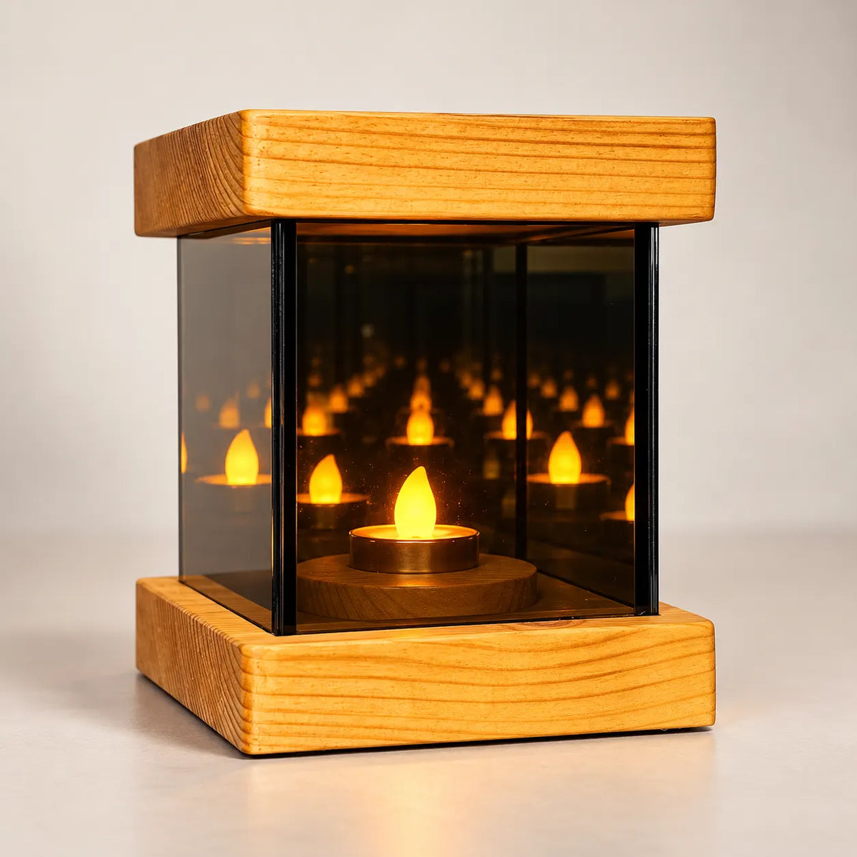 MagnaGlow Infinity Candle Lamp – Magnetic Candle Holder in Premium Kail Wood