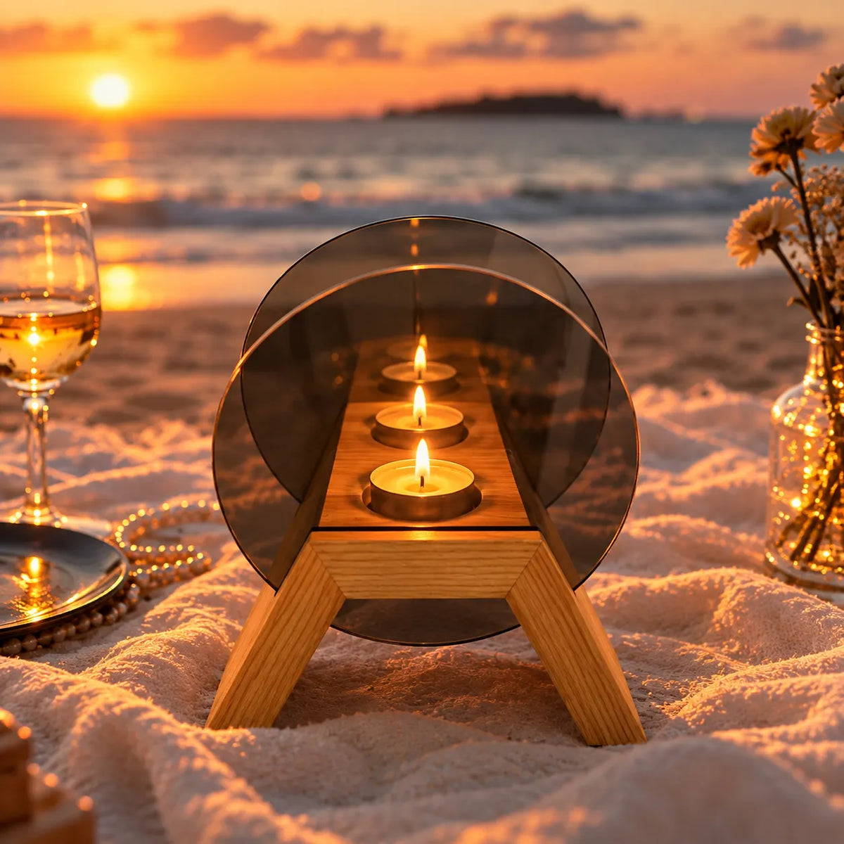 Infinity Round Mirror Candle Lamp – Kail Wood Romantic Décor